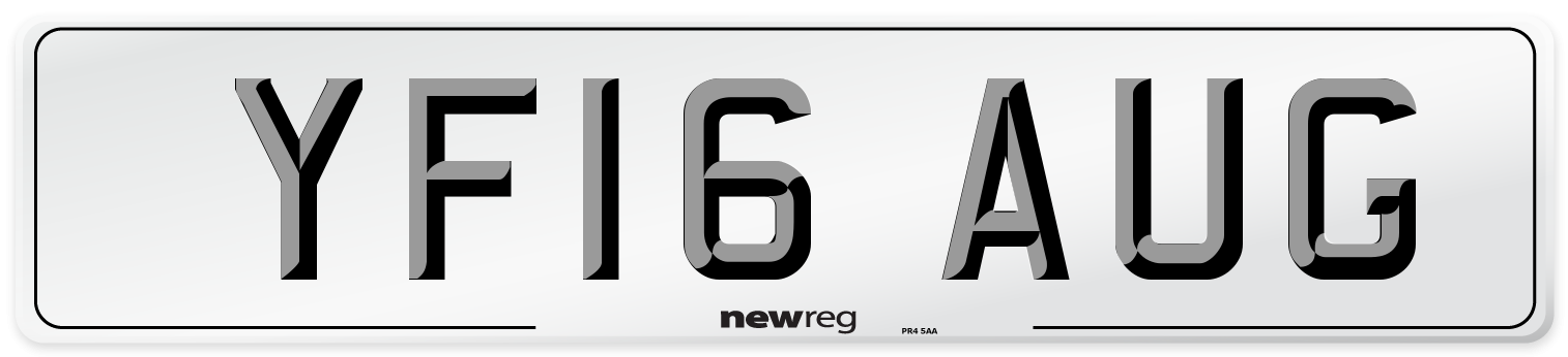 YF16 AUG Number Plate from New Reg